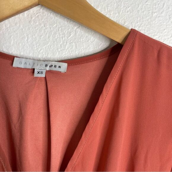 Baltic Born Maxi Dress Rust Tie Waist Long Sleeve Extra Small - Picture 3 of 5